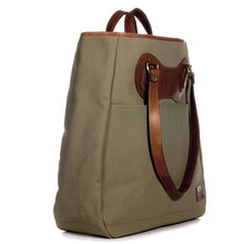 Load image into Gallery viewer, LifeTote in sand canvas with tan leather trim
