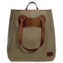 Load image into Gallery viewer, LifeTote in sand canvas with tan leather trim