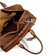 Load image into Gallery viewer, Perfect Weekender in tan grain leather
