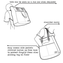 Load image into Gallery viewer, (SFS#2) RucTote in deadstock Swiss loden gray wool with black Horween leather trim