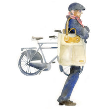 Load image into Gallery viewer, RucTote in black canvas with tan leather trim