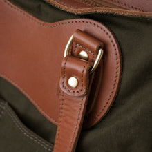 Load image into Gallery viewer, (SFS#1) RucTote in deadstock ’50s Czech army tent canvas with tan leather trim