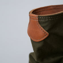 Load image into Gallery viewer, (SFS#1) RucTote in deadstock ’50s Czech army tent canvas with tan leather trim