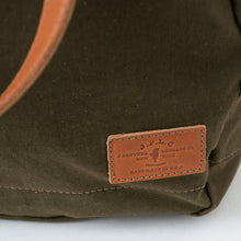 Load image into Gallery viewer, (SFS#1) RucTote in deadstock ’50s Czech army tent canvas with tan leather trim
