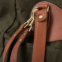 Load image into Gallery viewer, (SFS#1) RucTote in deadstock ’50s Czech army tent canvas with tan leather trim