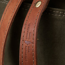 Load image into Gallery viewer, (SFS#1) RucTote in deadstock ’50s Czech army tent canvas with tan leather trim