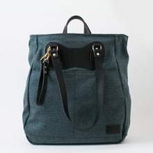Load image into Gallery viewer, (SFS#2) RucTote in deadstock Swiss loden gray wool with black Horween leather trim
