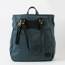 Load image into Gallery viewer, (SFS#2) RucTote in deadstock Swiss loden gray wool with black Horween leather trim
