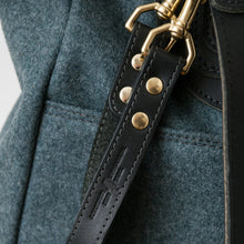 Load image into Gallery viewer, (SFS#2) RucTote in deadstock Swiss loden gray wool with black Horween leather trim