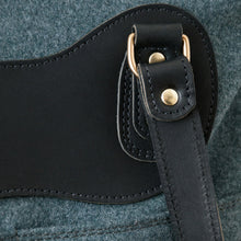 Load image into Gallery viewer, (SFS#2) RucTote in deadstock Swiss loden gray wool with black Horween leather trim