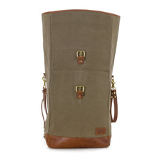 Load image into Gallery viewer, RollTote in sand canvas with tan leather trim