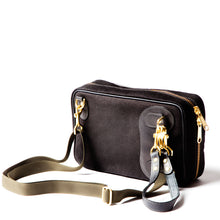 Load image into Gallery viewer, Aviator in black canvas with black leather trim