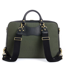 Load image into Gallery viewer, Courier Ruc Case in olive canvas with black leather trim