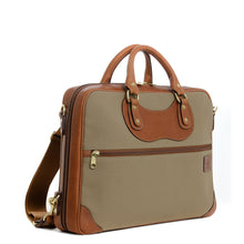 Load image into Gallery viewer, Courier Ruc Case in sand canvas with tan leather trim