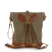 Load image into Gallery viewer, RollTote in sand canvas with tan leather trim
