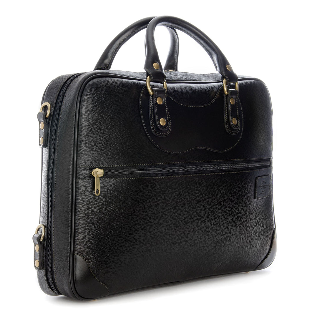 Courier Ruc Case in black grain leather